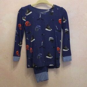 Blue Hockey Print Kids Pajama Set